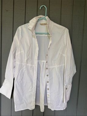Soft Sorroundings White  Button down Shirt M
